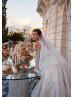 Square Neck Ivory 3D Lace Glitter Tulle Awesome Wedding Dress